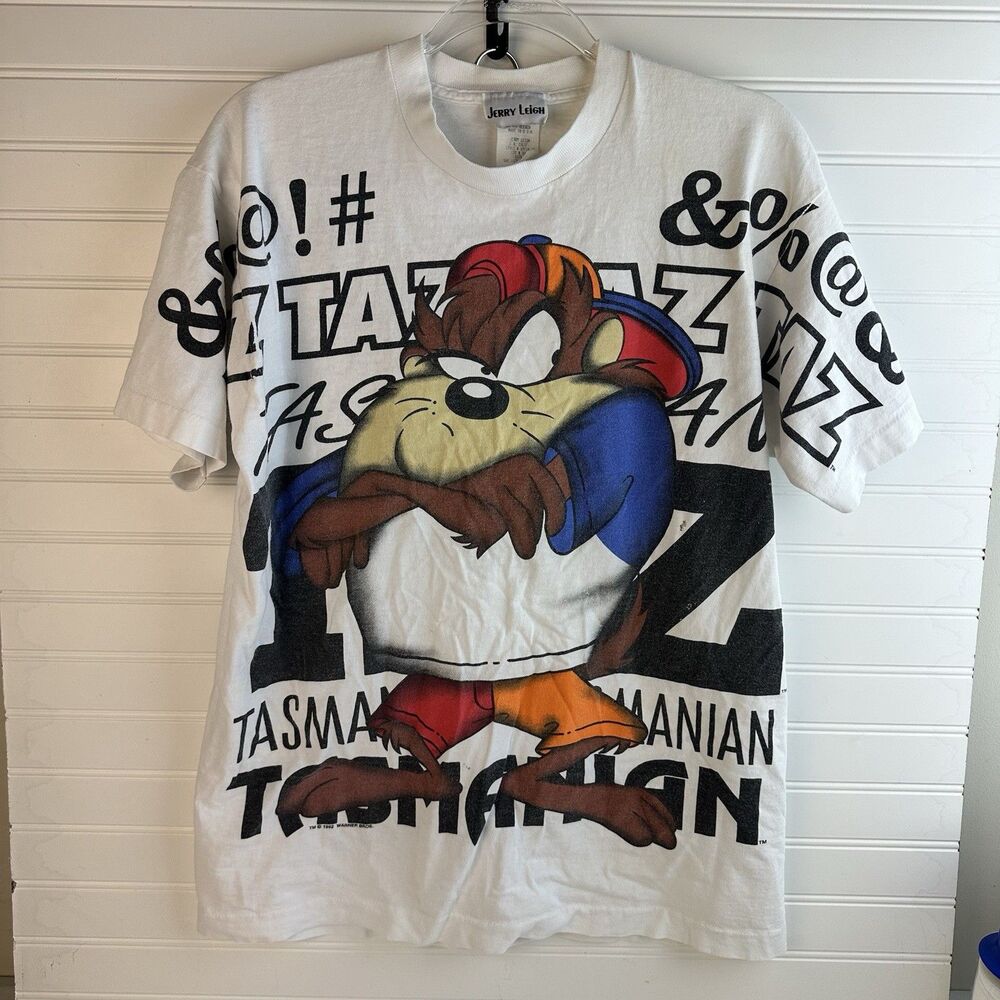 Vintage 90s Tasmanian Devil Taz Looney Tunes Graphic Tee Warner Bros Distressed